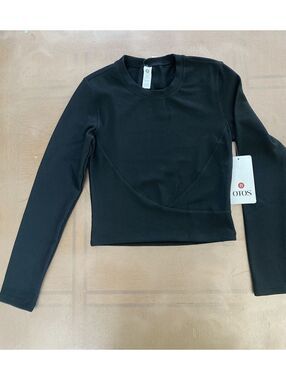 Soto Black Long Sleeve Cropped Top size XS